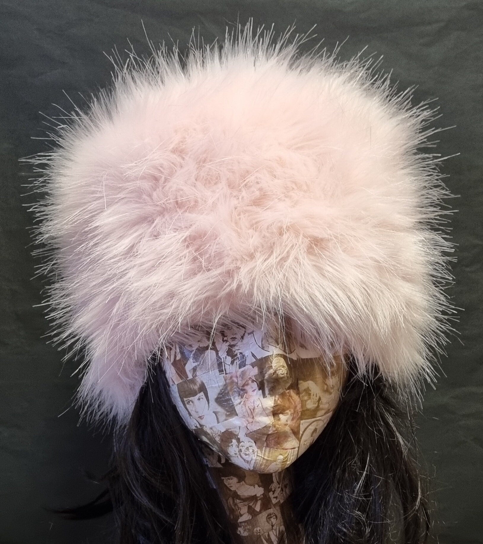 Pale Peachy Pink Luxury Faux Fur Hat-Polar Fleece Lining-Ladies Winter Hat-Fake Fur Hat-Faux Fur Hat-Fur Hat-Fleece Hat-Winter Hat-Pink Fur