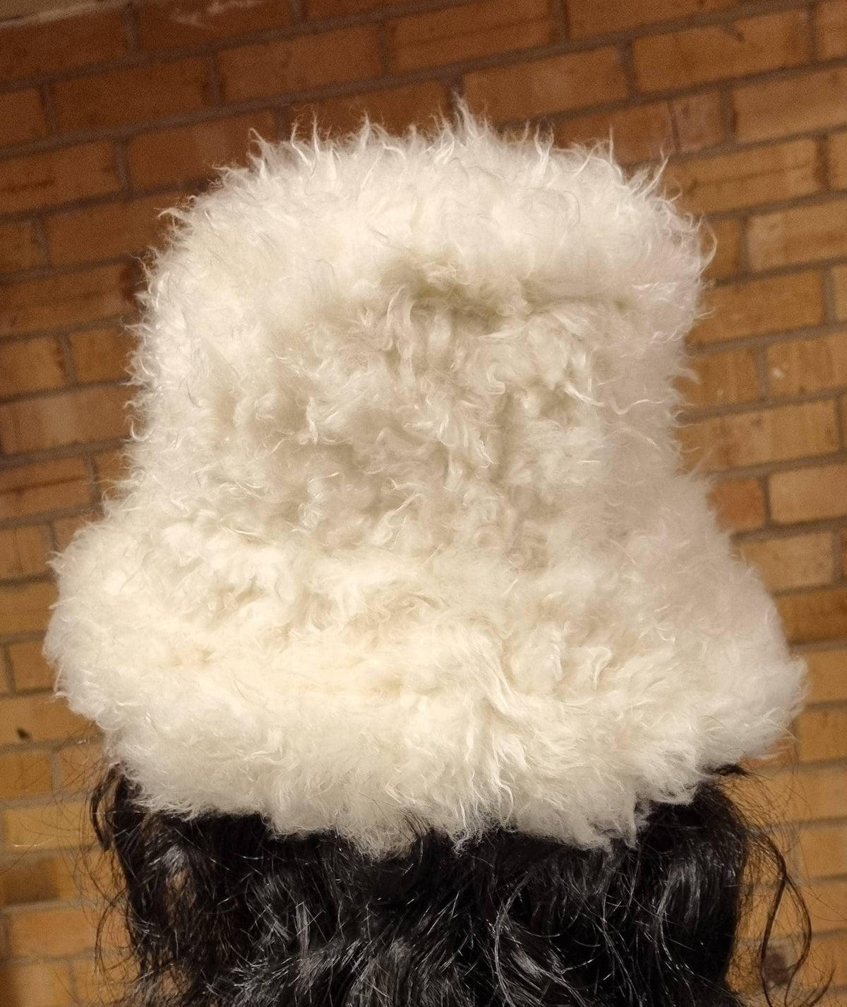Twisty Faux Fur Bucket Hat-Festival Hat-Fuzzy Bucket Hat-Fur Hat-Fake Fur Hat-Rave Hat-Cream  Fur-Off White Fur-Bucket Hat-Ivory Fake Fur