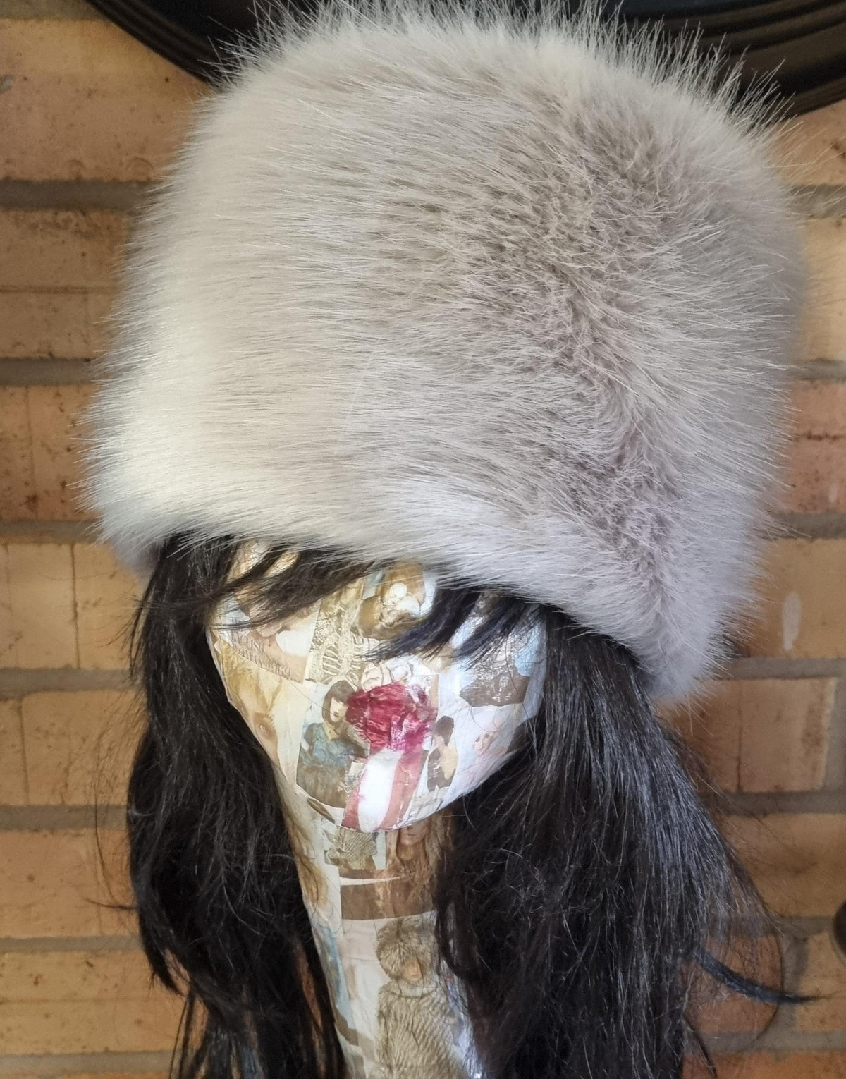 Silver Grey Faux Fur Hat with Polar Fleece Lining-Grey Fur Hat-Silver Hat-Pill Box Hat- Cruelty Free-Vegan Fabric-Grey Fur Hat-Fake Fur Hat