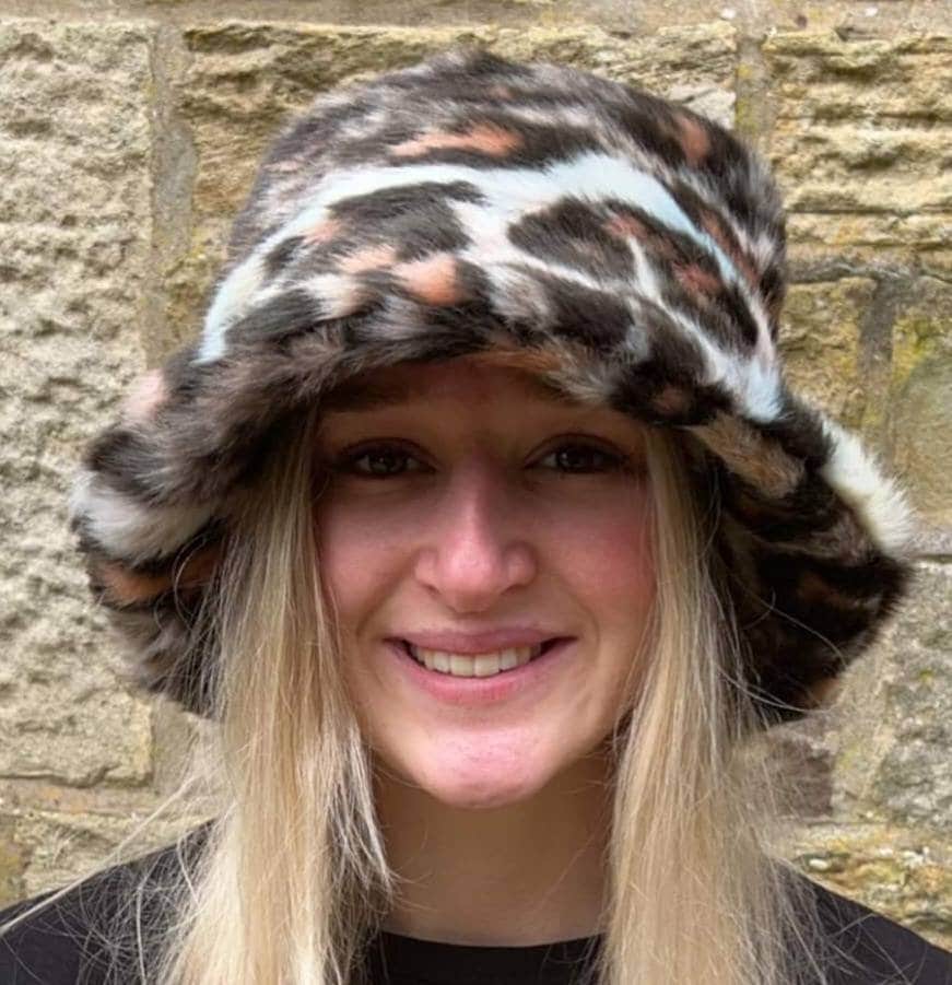 Leopard Print Fuzzy Bucket Hat-Festival Hat-Animal Print Faux Fur Hat-Fake Fur Hat-Rave Hat-Leopard Print Bucket Hat- Hat-vegan friendly-