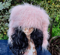 Baby Pink Mongolian Marshmallow Hat- Fake Fur- Ski Hat-Apres Ski- Dog Walking- Pink Fur Hat-Cruelty Free-Vegan Fabric-Faux Fur