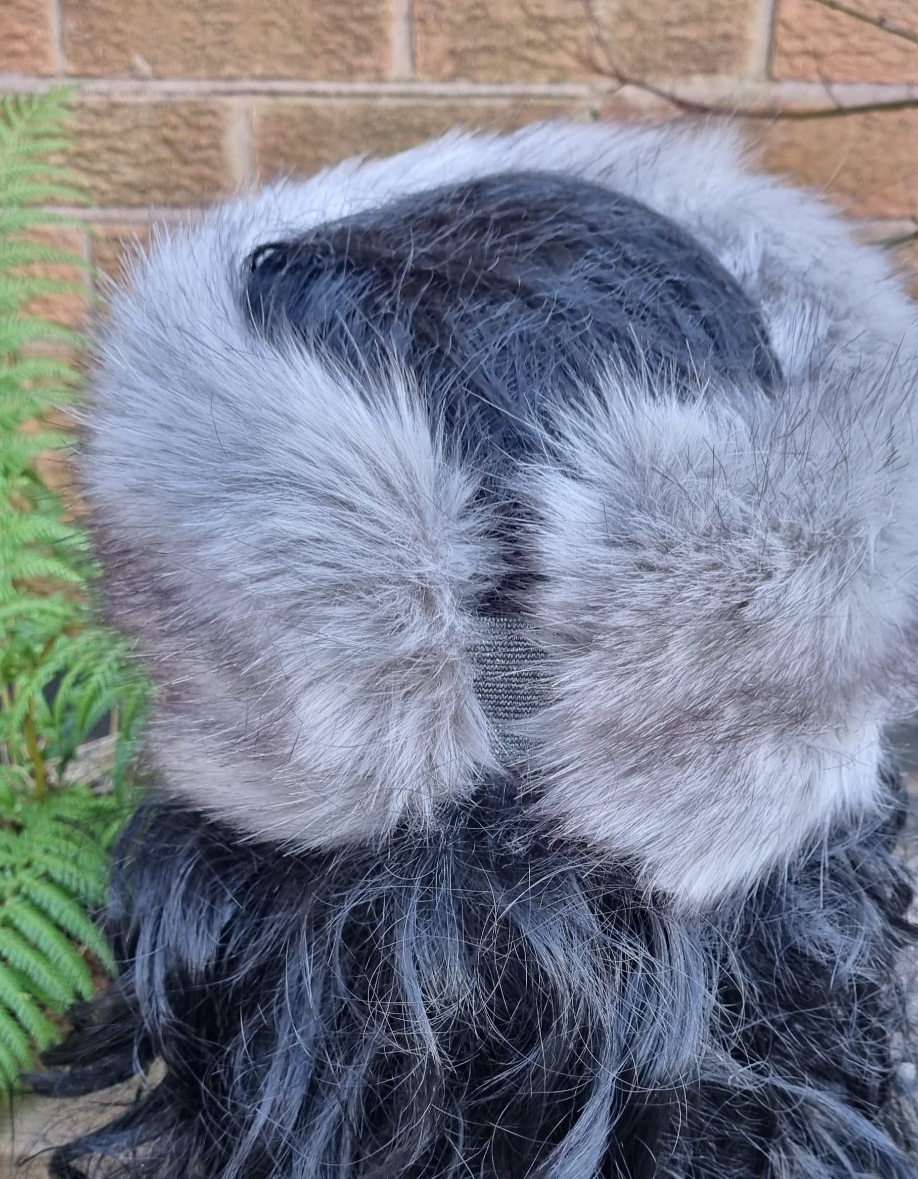 Grey Faux Fox Fur Headband | Thick & Dense Earwarmer | Handmade in England