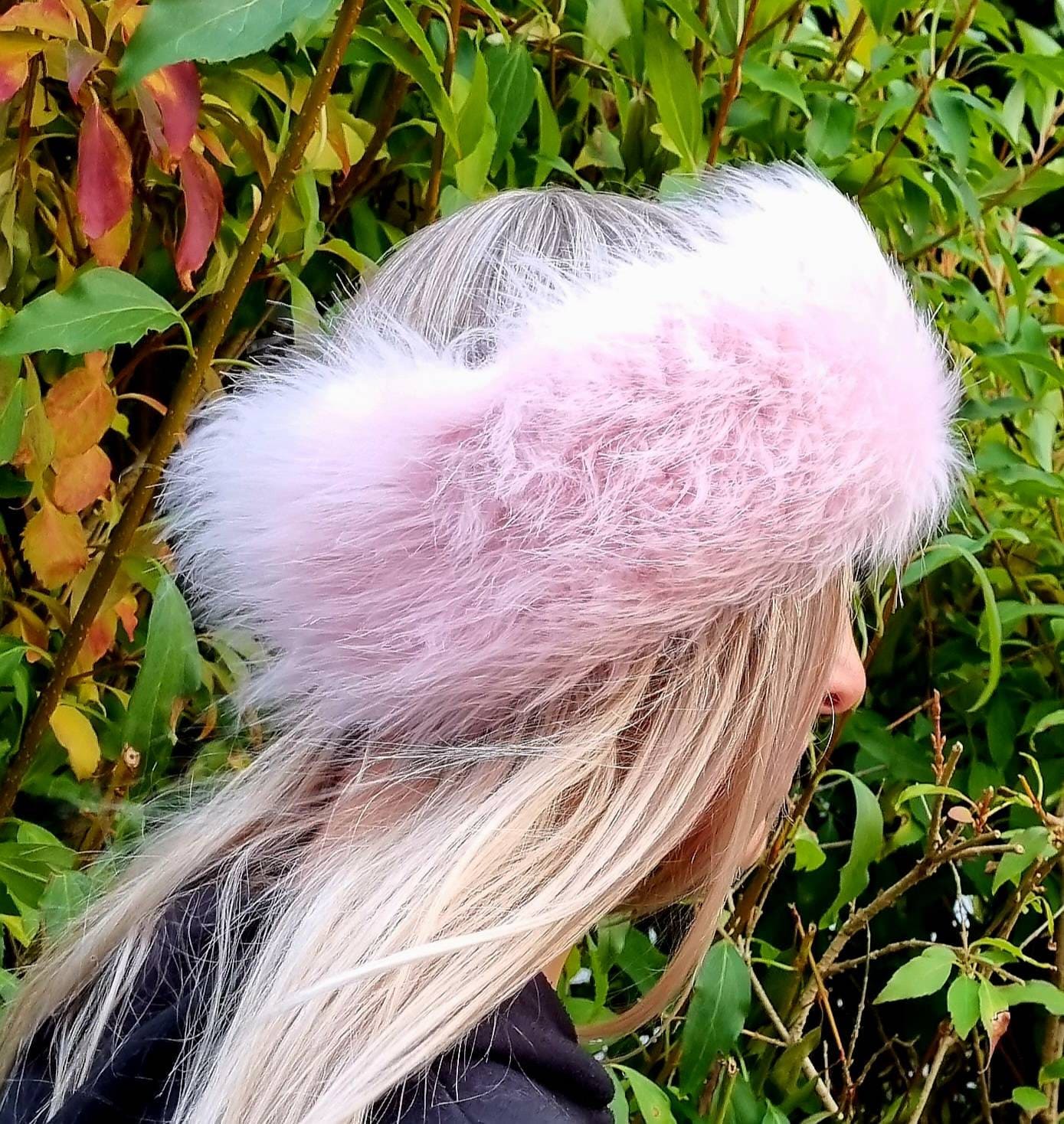 Baby Pink Fluffy Faux Fur Headband | Luxury Earwarmer | Handmade in England