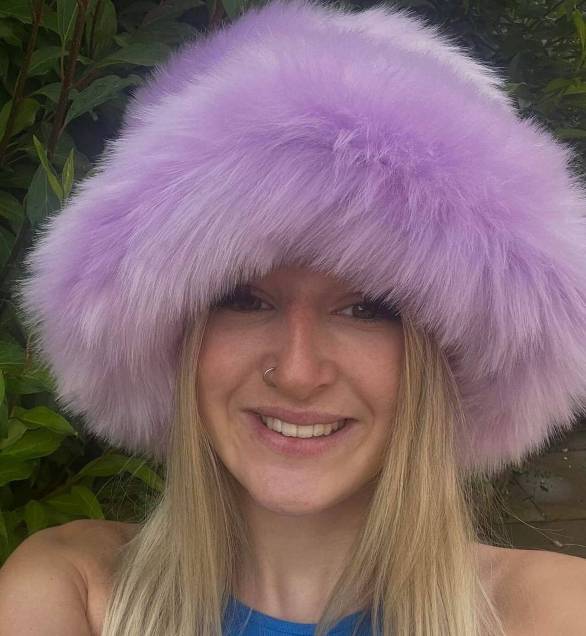 Mega Fluffy Pinky Lilac Luxury Faux Fur Bucket Hat-Pink Fur-Fuzzy Bucket Hat-Festival Hat-Fur Hat-Fake Fur Hat-Rave Hat-Pink Bucket Hat