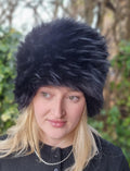 Hollywood Black Textured Faux Fur Hat- Cosy Polar Fleece Lining- Statement Piece-Russian Hat-Fur Hat-Fake Fox Fur-Fake Fur Hat-Black Fur Hat
