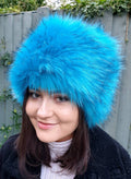 Turquoise Blue Luxury Long Pile Faux Fur Hat- Polar Fleece Lining-Fur Hat-Fake Fur Hat-Winter Hat-Long Fur Hat-Cossack Hat-Blue Fur Hat