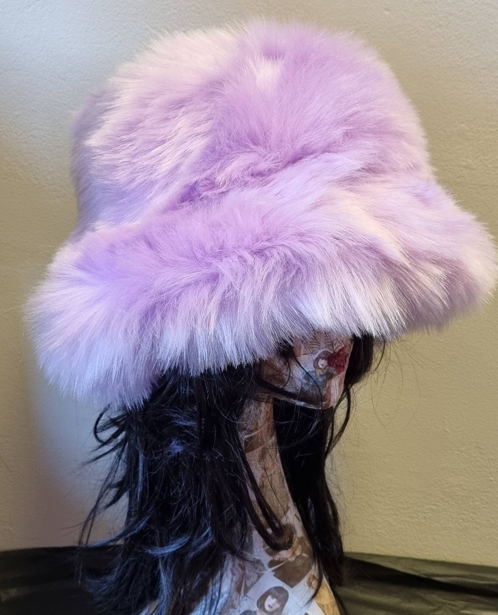 Mega Fluffy Pinky Lilac Luxury Faux Fur Bucket Hat-Pink Fur-Fuzzy Bucket Hat-Festival Hat-Fur Hat-Fake Fur Hat-Rave Hat-Pink Bucket Hat