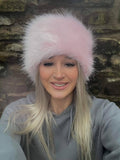 Baby Pink Luxury Faux Fur Hat with Polar Fleece Lining - Pink Fur Hat-Fake Fur Hat - Winter Hat - Pink Fur Hat - Baby Pink Fur Hat - Pink