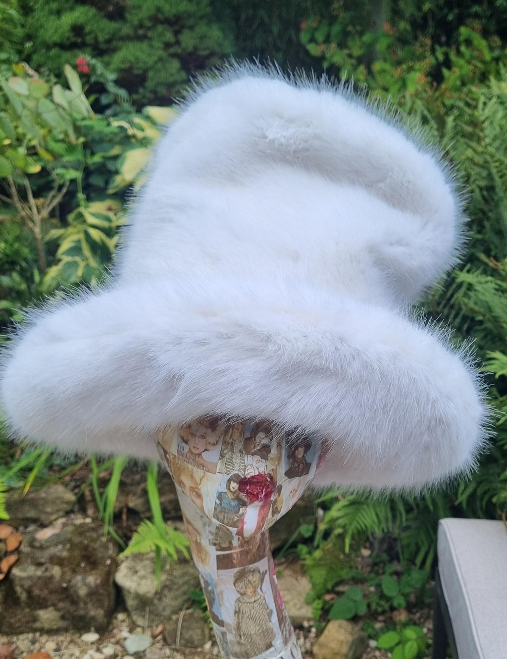 Tall White Faux Fur Hat | Wedding & Festival Hat | Handmade in the UK