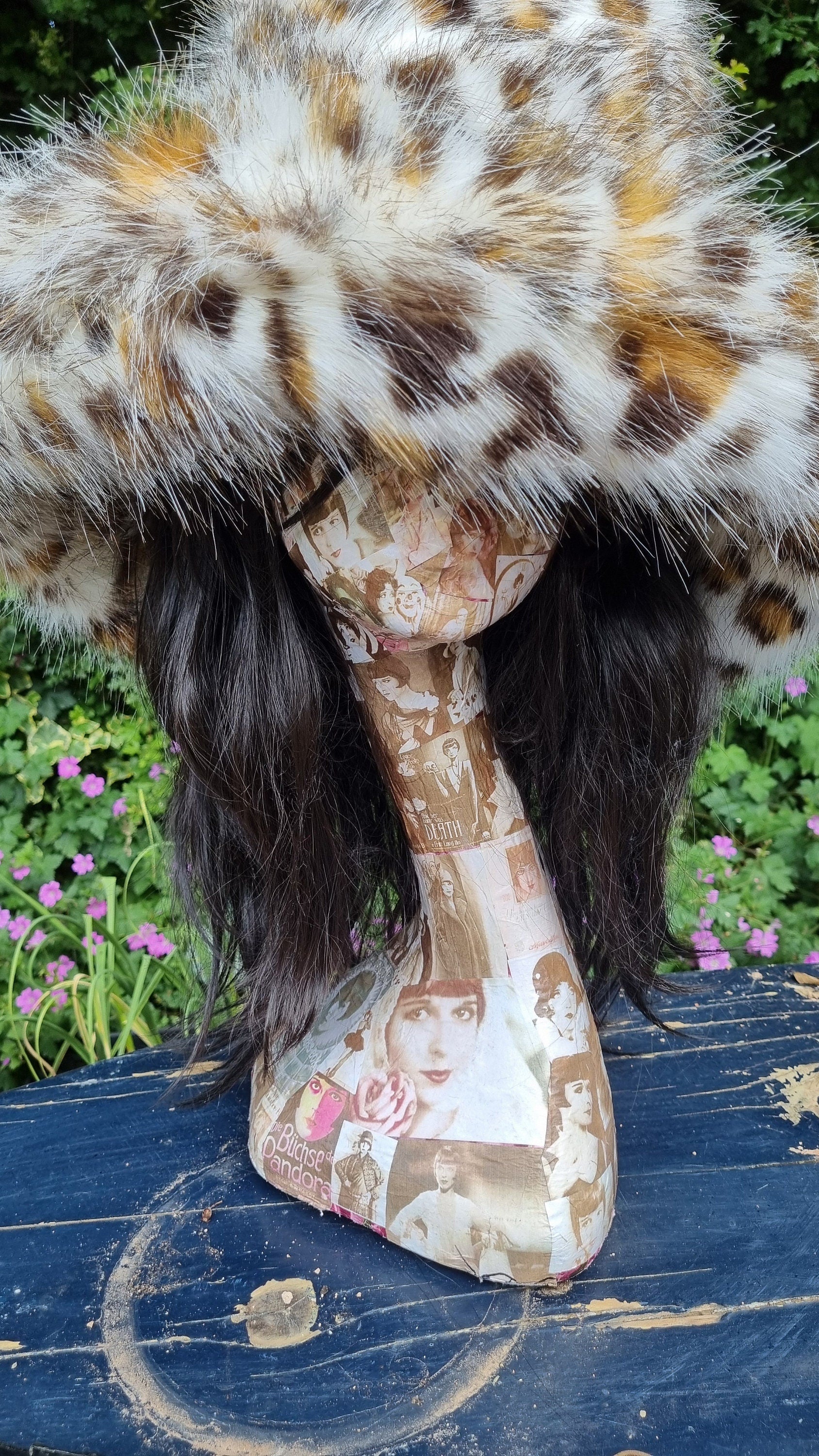Leopard Print Faux Fur Bucket Hat | Extra Wide Wired Brim | Handmade Festival Hat