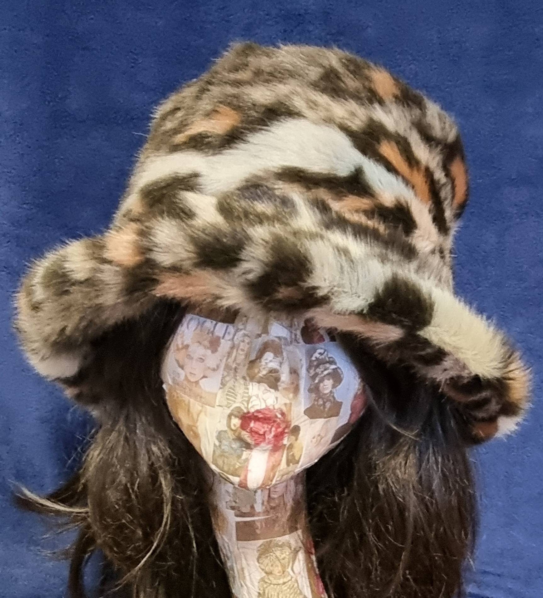 Leopard Print Fuzzy Bucket Hat-Festival Hat-Animal Print Faux Fur Hat-Fake Fur Hat-Rave Hat-Leopard Print Bucket Hat- Hat-vegan friendly-