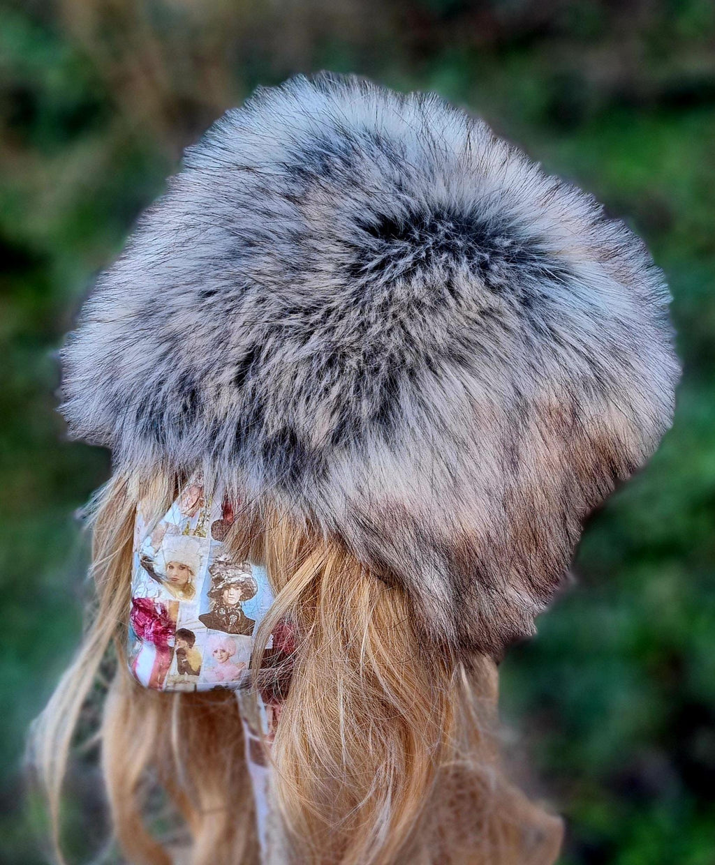Grey and Brown Luxury Faux Fur Hat with Polar Fleece Lining- Fur Hat-Fake Fur Hat-Winter Hat- Grey Fur Hat- Vegan Fur Hat- Grey Fur- Brown