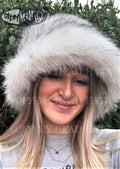 White/Black Soft Fuzzy Bucket Hat-Faux Fur Hat-Festival Hat-Floppy Hat-Fur Hat-Fake Fur Hat-Rave Hat-White Bucket Hat-Vegan Friendly Hat