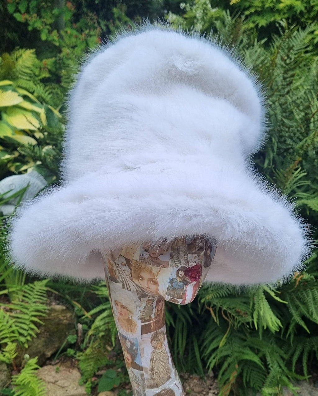 Tall White Faux Fur Hat | Wedding & Festival Hat | Handmade in the UK