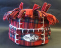 Tartan 'Tarantula' Fleece Hat with Blanket Stitch Detail- Fleece Winter Hat-Mens Winter hat- tartan fleece hat- Off My Head Hats