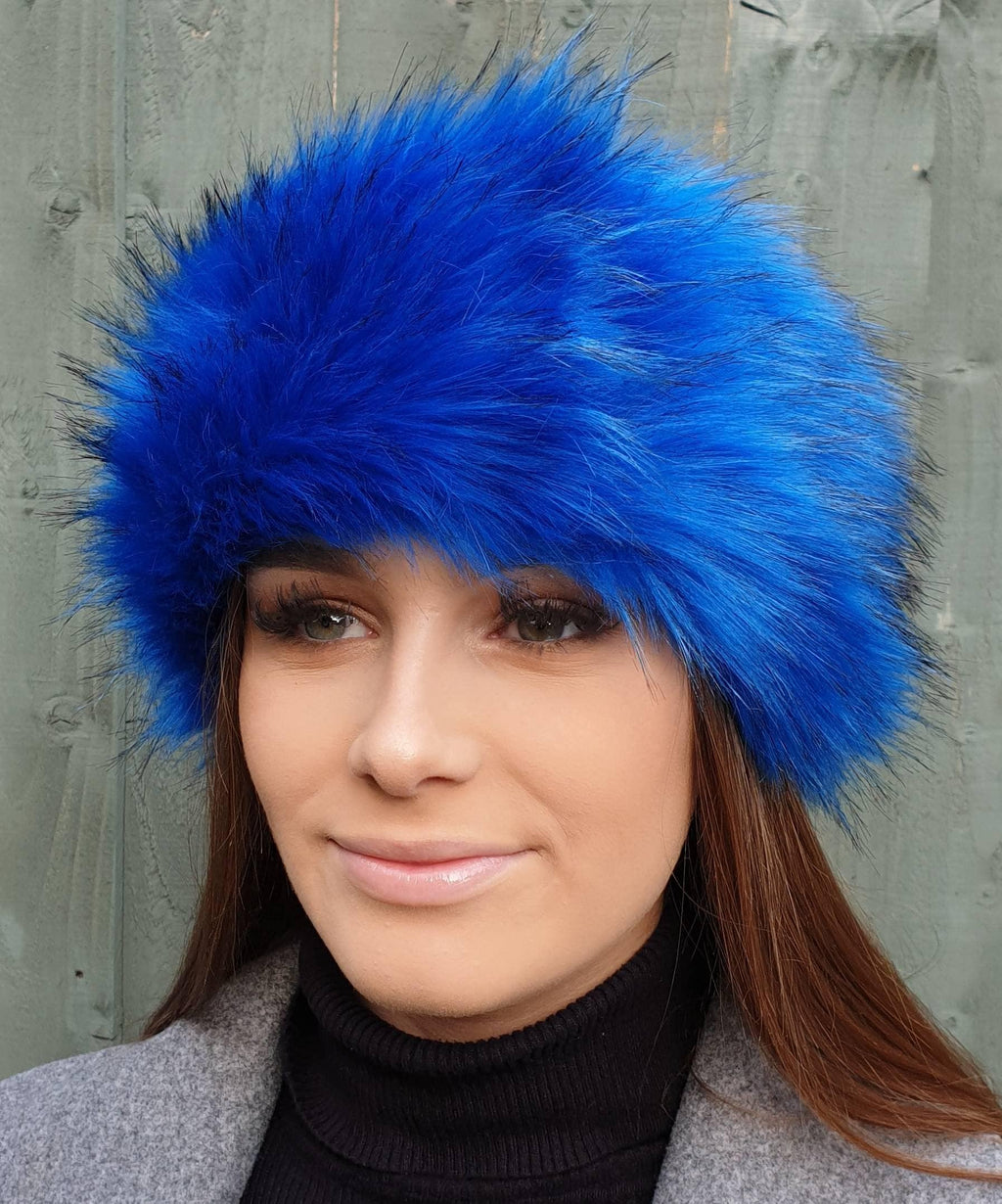 Royal Blue Faux Fur Headband | Fleece Lined Ear Warmer | Handmade in England