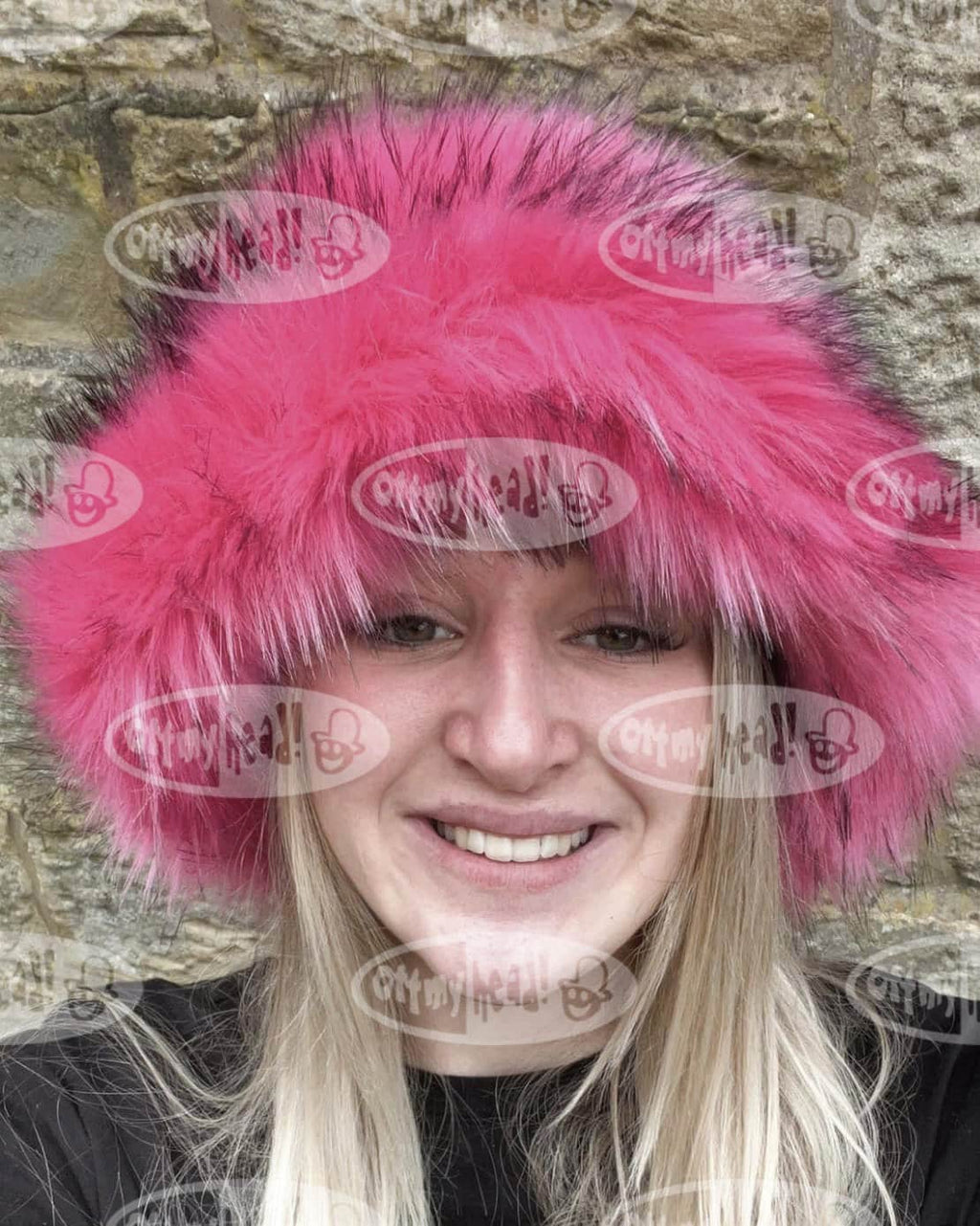 Rose Pink Super Fluffy Luxury  Faux Fur Bucket Hat-Pink-Fuzzy Bucket Hat-Festival Hat-Fur Hat-Fake Fur Hat-Rave Hat-Pink Bucket Hat-Y2K hat