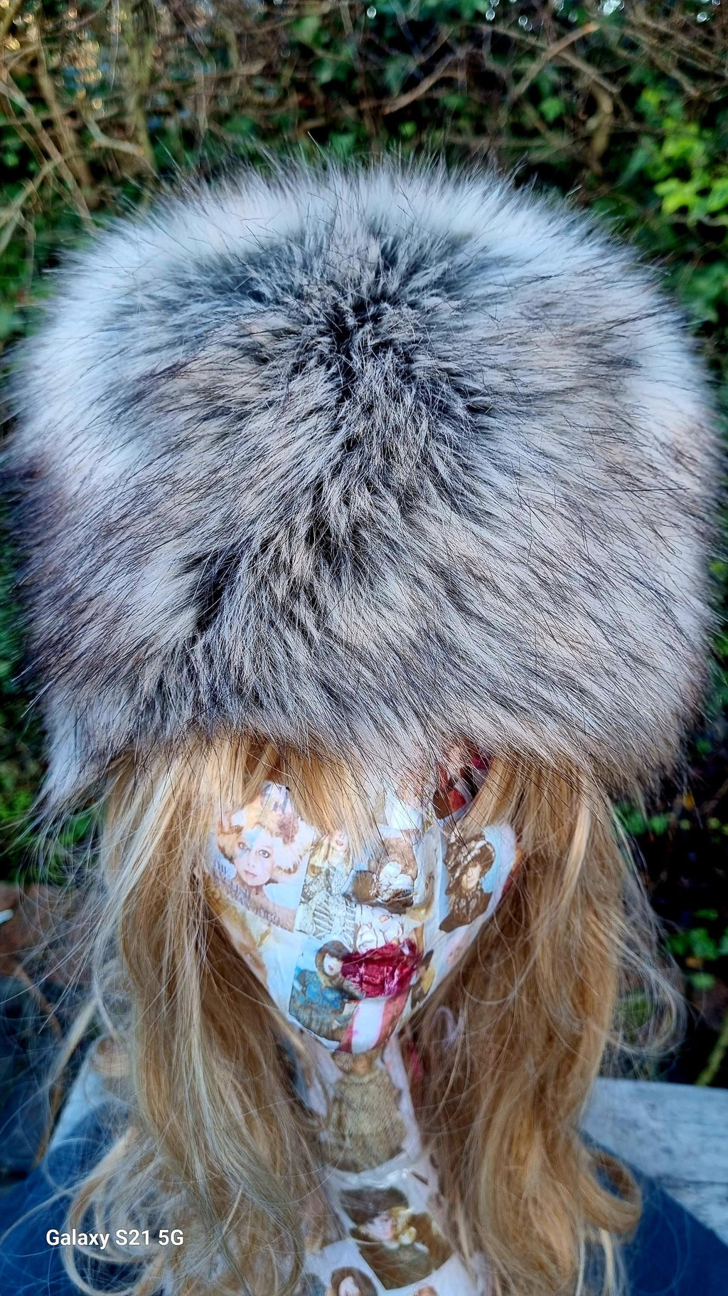 Grey and Brown Luxury Faux Fur Hat with Polar Fleece Lining- Fur Hat-Fake Fur Hat-Winter Hat- Grey Fur Hat- Vegan Fur Hat- Grey Fur- Brown