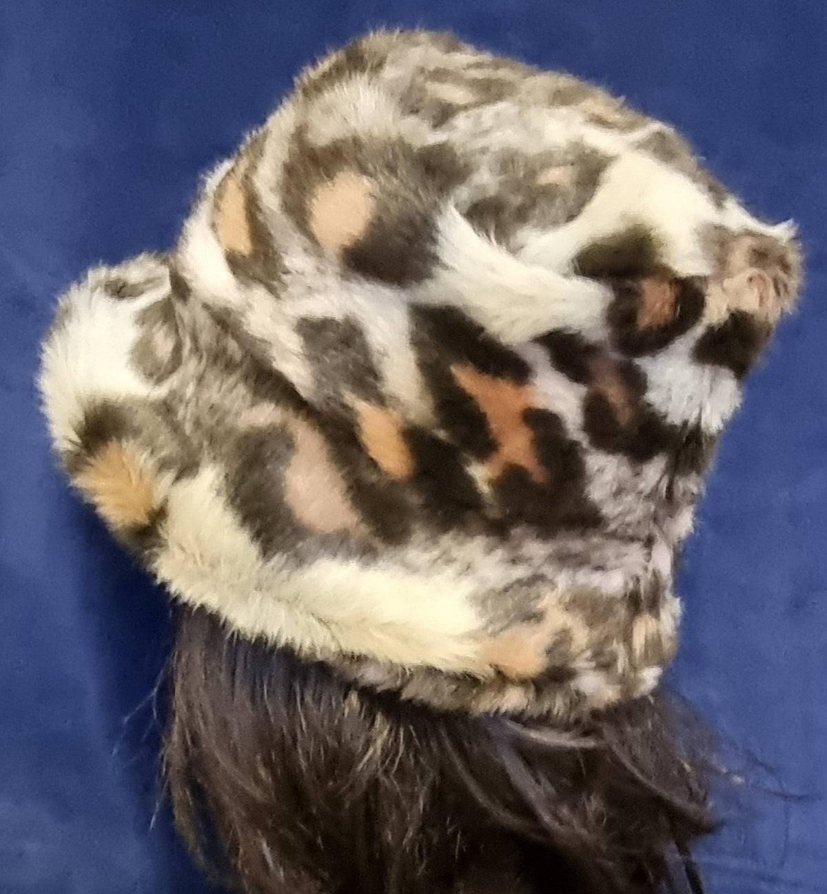 Leopard Print Fuzzy Bucket Hat-Festival Hat-Animal Print Faux Fur Hat-Fake Fur Hat-Rave Hat-Leopard Print Bucket Hat- Hat-vegan friendly-