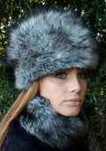 Grey Wolf Fake Fur Russian Style Hat-Grey Fur Hat-Fleece Lining-Wolf-Cruelty free-Vegan Fabric-Winter hat-Faux Fur Hat