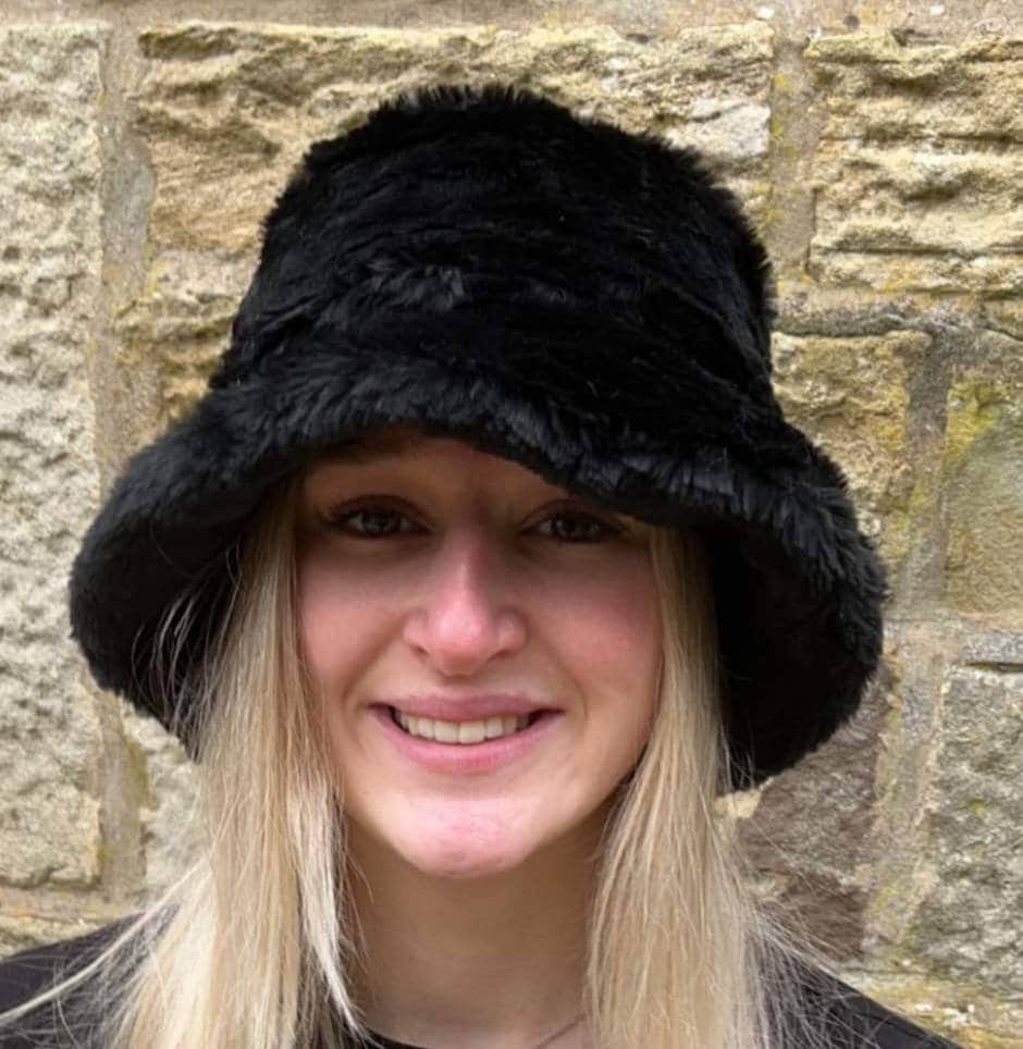 Short Black Fun Fur Bucket Hat-Festival Hat-Floppy Hat-Fur Hat-Fake Fur Hat-Rave Hat-Black Fur Hat- Black Fur Hat- Furry Bucket Hat