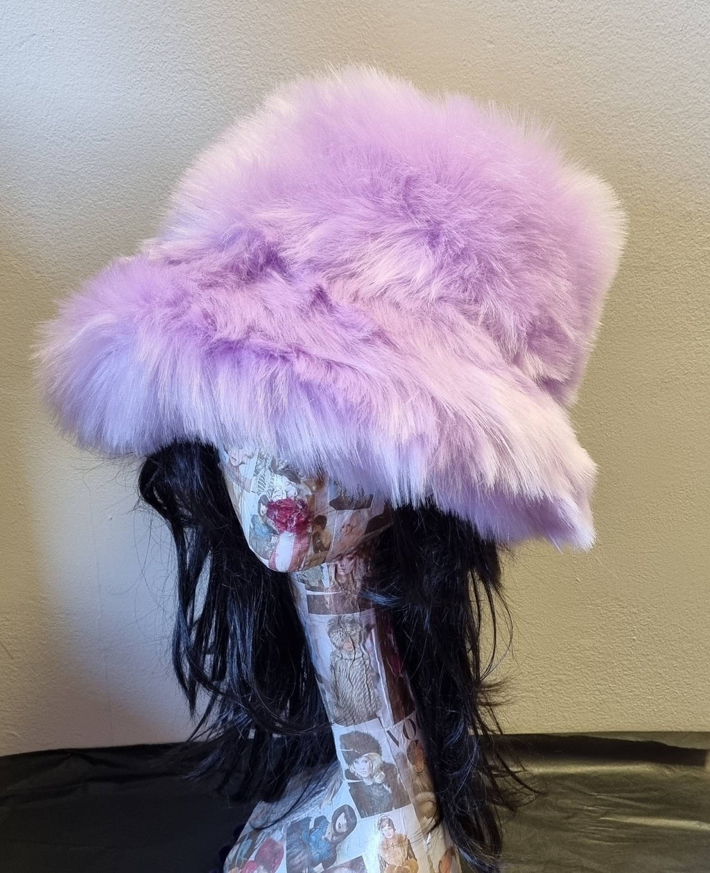 Mega Fluffy Pinky Lilac Luxury Faux Fur Bucket Hat-Pink Fur-Fuzzy Bucket Hat-Festival Hat-Fur Hat-Fake Fur Hat-Rave Hat-Pink Bucket Hat