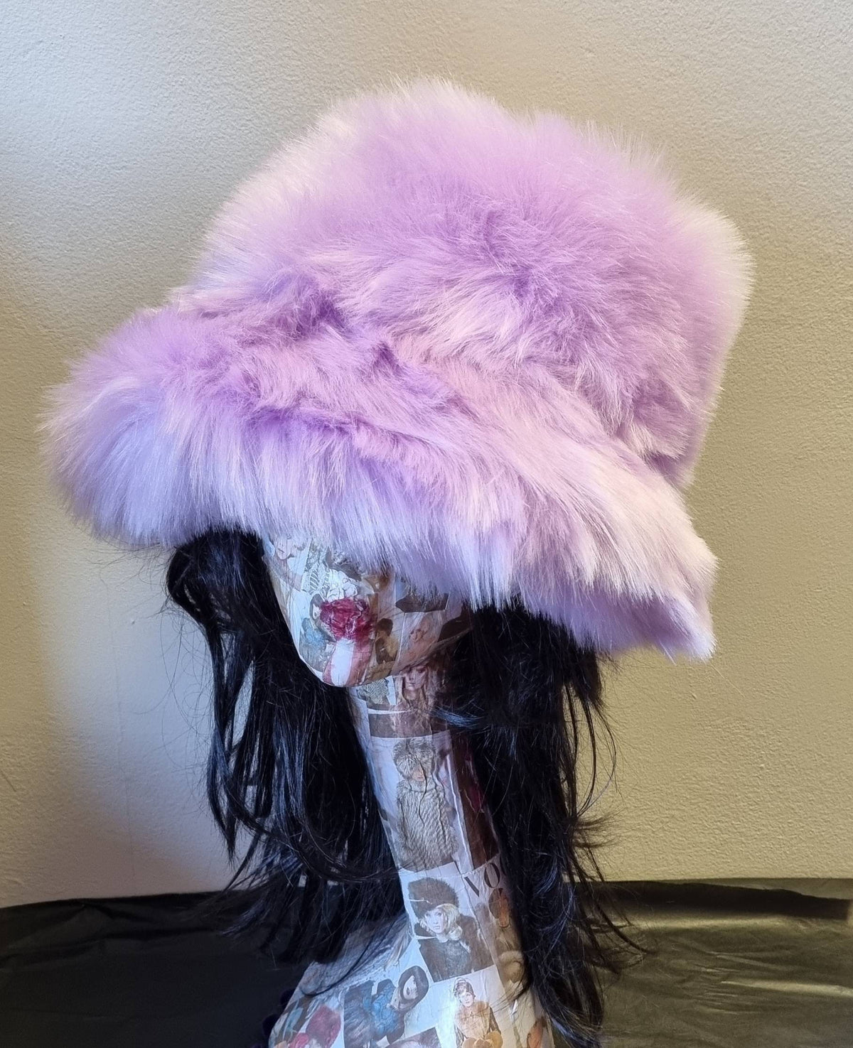 Mega Fluffy Pinky Lilac Luxury Faux Fur Bucket Hat-Pink Fur-Fuzzy Bucket Hat-Festival Hat-Fur Hat-Fake Fur Hat-Rave Hat-Pink Bucket Hat