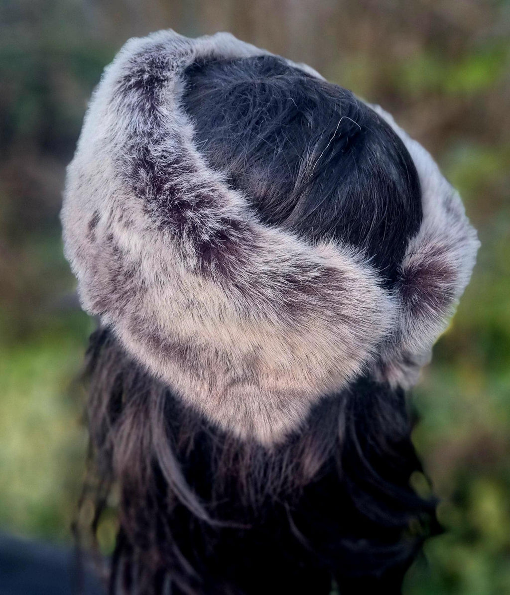 Faux Chinchilla Fur Headband | Fleece Lined Ear Warmer | Handmade in England