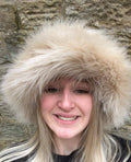 Caramel Fuzzy Bucket Hat-Festival Hat-Floppy Hat-Fur Hat-Fake Fur Hat-Rave Hat-Gold Bucket Hat-Cream Fur Hat-vegan friendly hat-