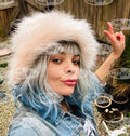 Dusky Pink Fuzzy Bucket Hat-Festival Hat-Floppy Hat-Fur Hat-Fake Fur Hat-Rave Hat-Pink Bucket Hat-Pink Fur Hat-vegan friendly hat