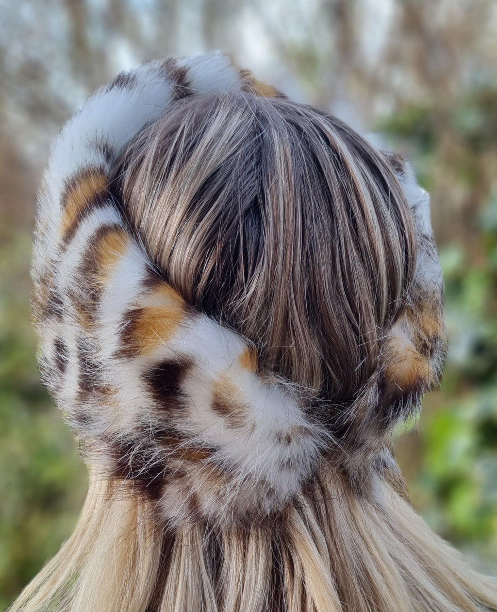 Leopard Print Faux Fur Headband-Neckwarmer-Earwarmer-Head Wrap- Animal Print Fur Headband-Faux Animal Print- Leopard Print Fabric