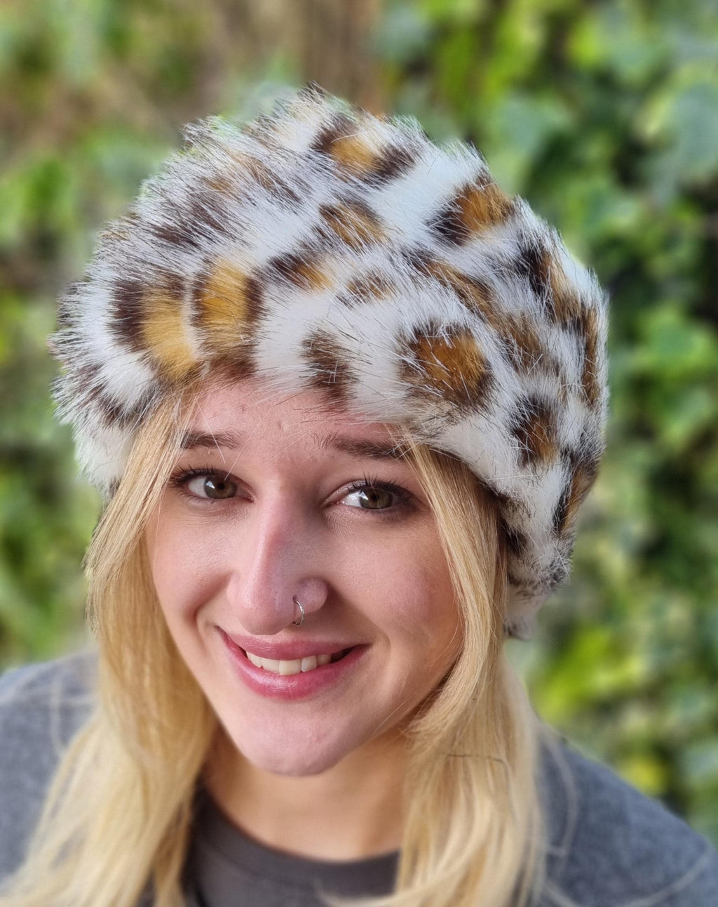Leopard Print Faux Fur Headband-Neckwarmer-Earwarmer-Head Wrap- Animal Print Fur Headband-Faux Animal Print- Leopard Print Fabric