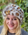Leopard Print Faux Fur Headband-Neckwarmer-Earwarmer-Head Wrap- Animal Print Fur Headband-Faux Animal Print- Leopard Print Fabric