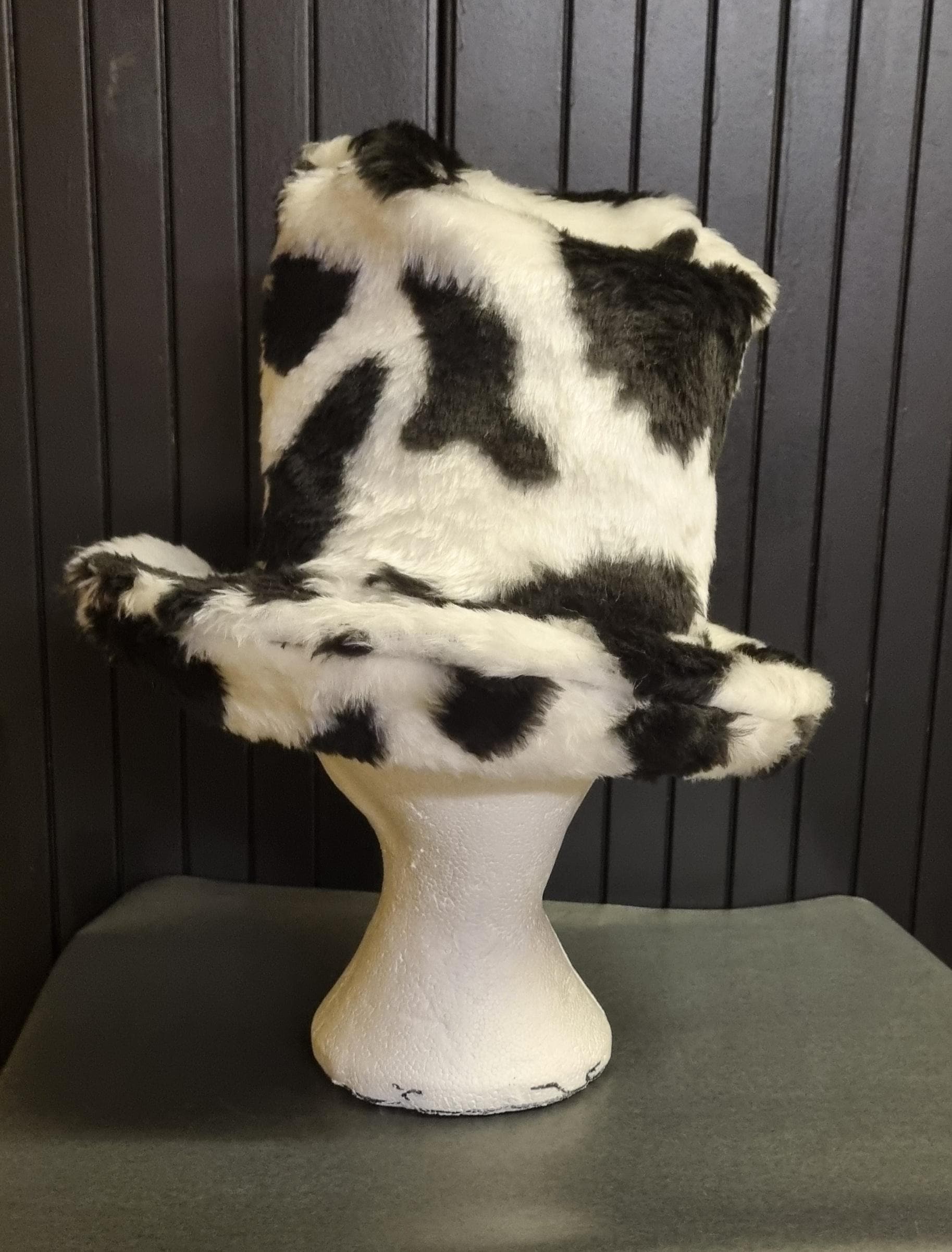 Tall black faux fur hat - Space Cowboy style - Jamoiroquai