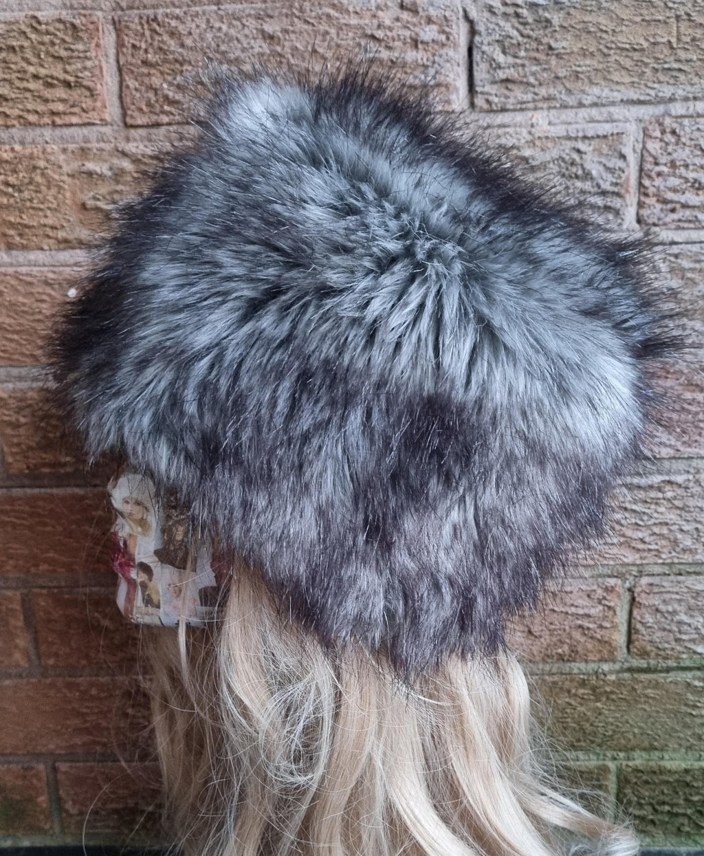 Grey Wolf Fake Fur Russian Style Hat-Grey Fur Hat-Fleece Lining-Wolf-Cruelty free-Vegan Fabric-Winter hat-Faux Fur Hat