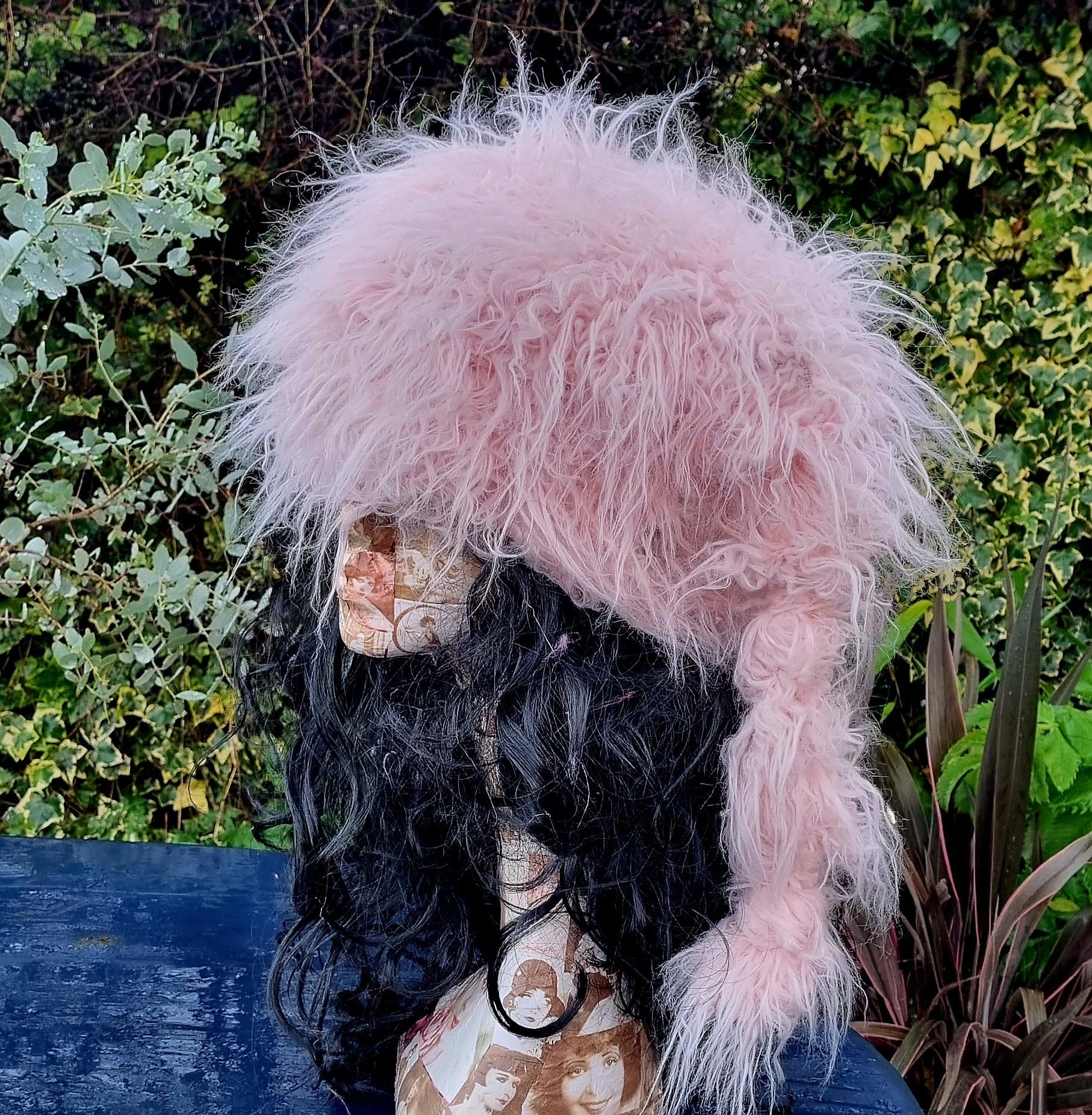 Baby Pink Mongolian Marshmallow Hat- Fake Fur- Ski Hat-Apres Ski- Dog Walking- Pink Fur Hat-Cruelty Free-Vegan Fabric-Faux Fur