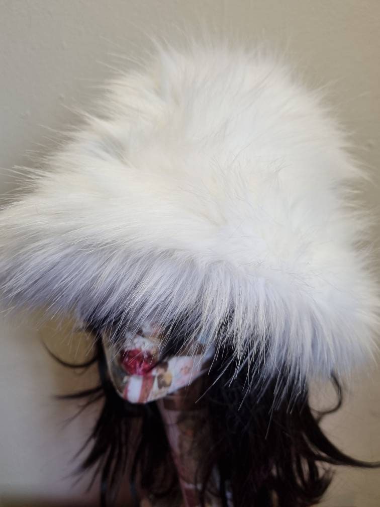 Ice White Faux Fur Bucket Hat-Festival Hat-Floppy Hat-Fur Hat-Fake Fur Hat-Rave Hat-White Fur Hat- Fuzzy Bucket Hat-White Fur Hat