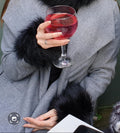 Shiny Black Faux Fur Cuffs | Fluffy Wrist Warmers | Handmade in England