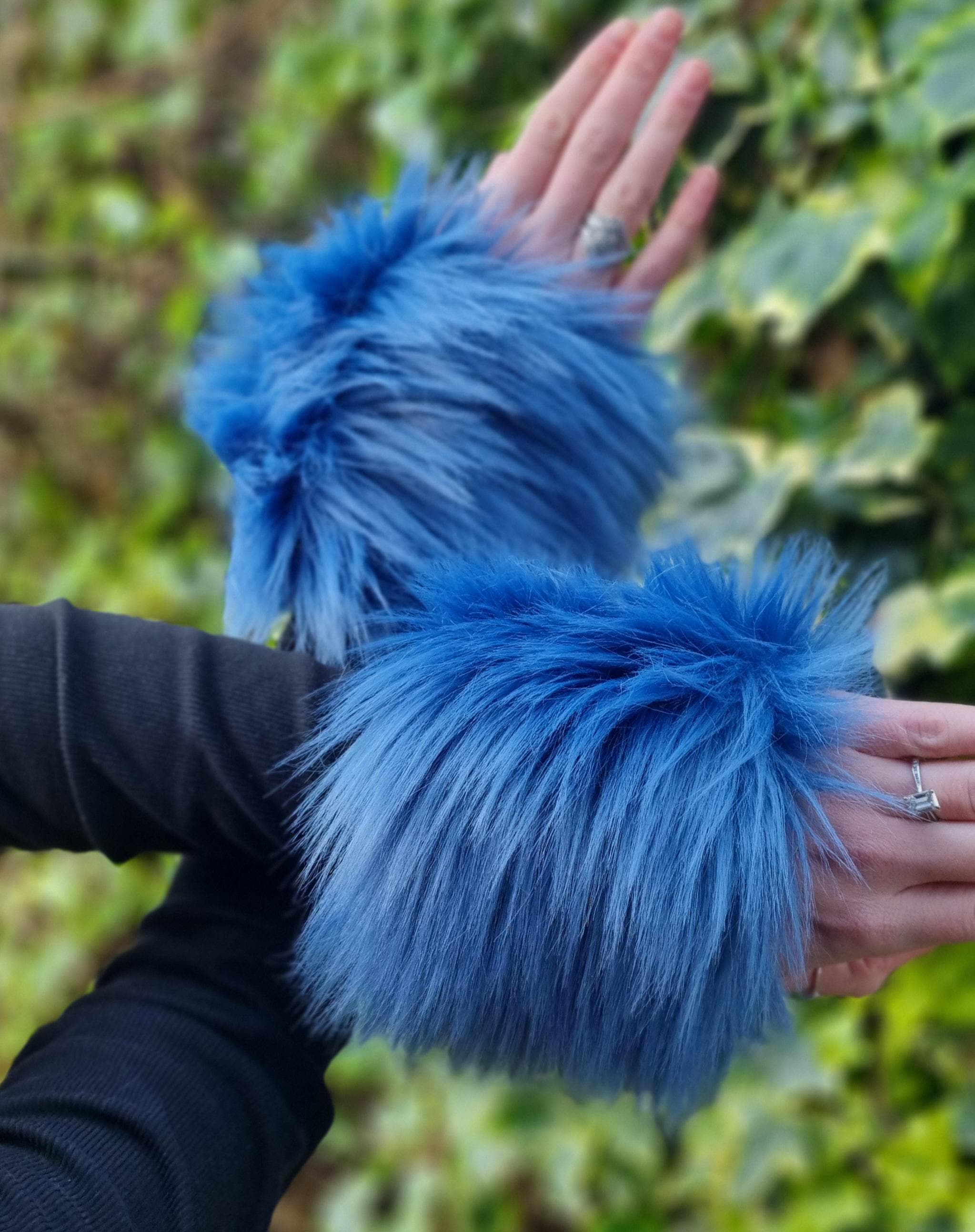 faux fur wrist cuffs handmade in the UK