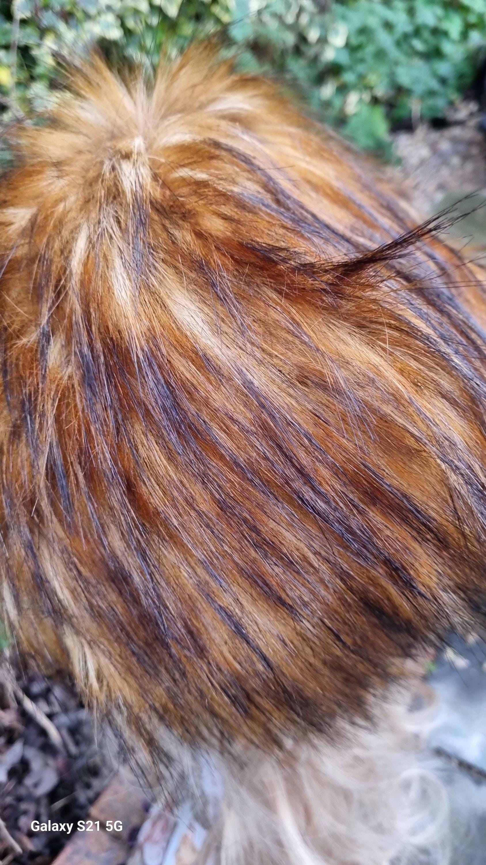 Fake Red Fox Fabric  Faux Fur Hat-Fleece Lining- Winter Fur Hat-Fox Fur Hat-Yellow-Cruelty Free-Vegan Fabric