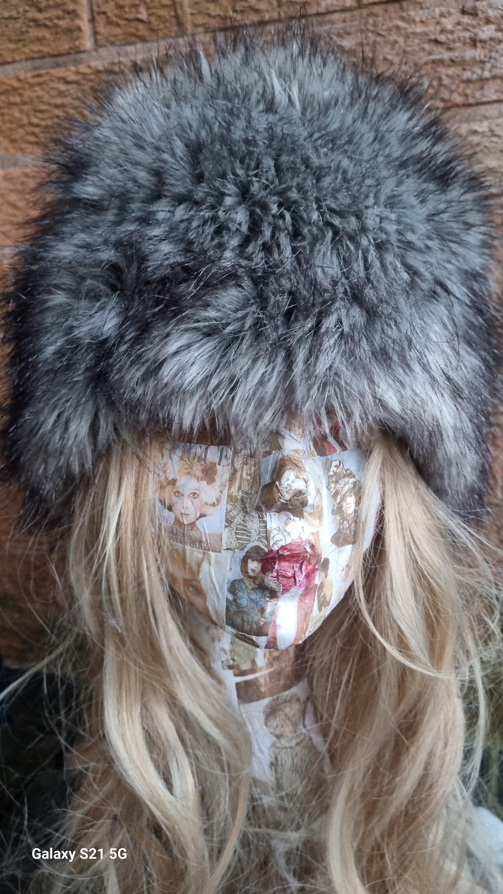 Grey Wolf Fake Fur Russian Style Hat-Grey Fur Hat-Fleece Lining-Wolf-Cruelty free-Vegan Fabric-Winter hat-Faux Fur Hat