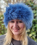 Dusky Blue Faux Fur Headband — Mega Fluffy Earwarmer & Neckwarmer