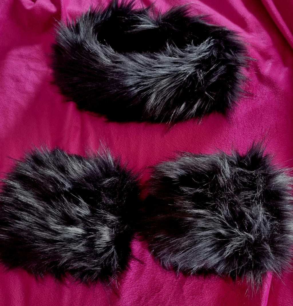 Hollywood Black Faux Fur Headband- Neckwarmer- Earwarmer -Black Fur Headband-Black Fur-Black Fur Headband-Head Wrap-Fur Head Wrap