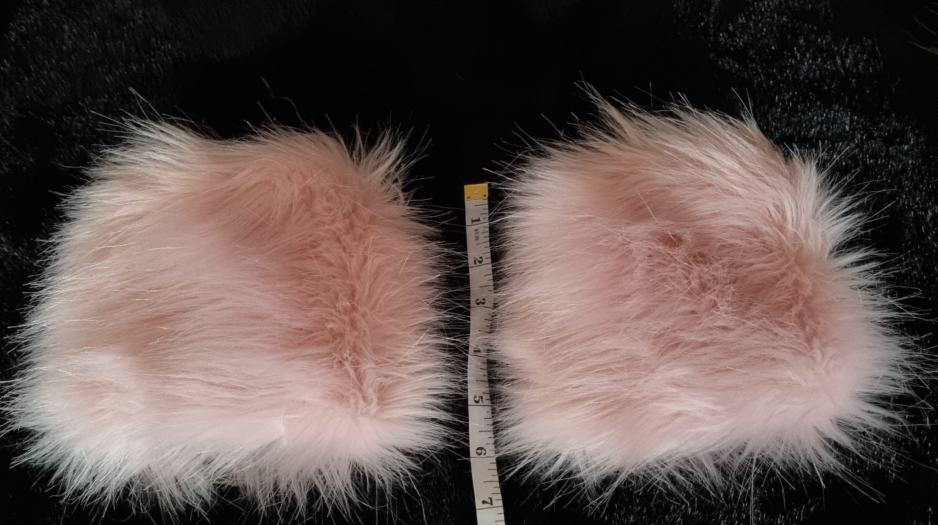 Luxury Baby Pink Faux Fur Cuffs | Fleece Lined Wrist Warmers | Handmade in England