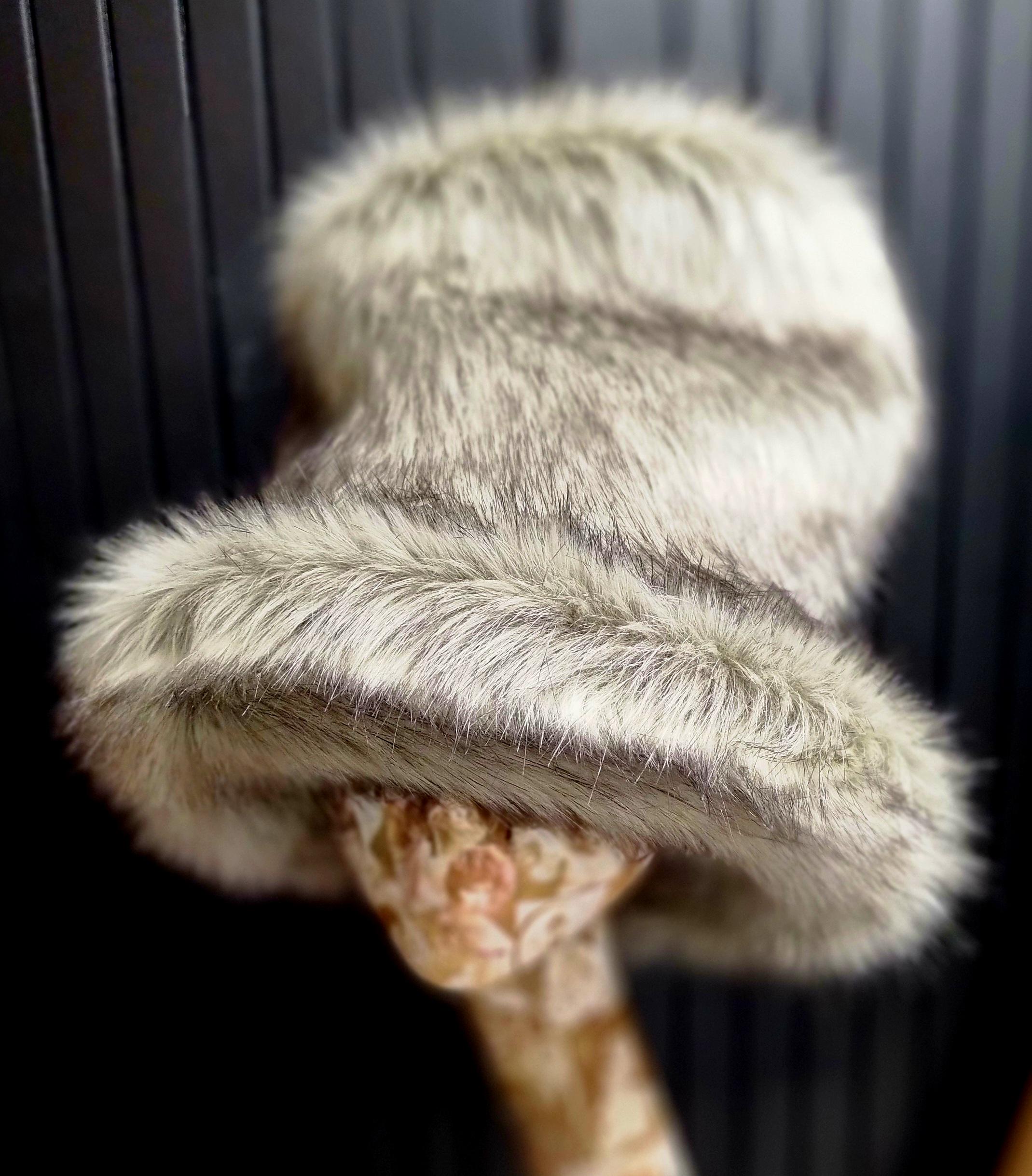 Tall Grey Faux Fur Hat | Festival & Costume Hat | Handmade in the UK