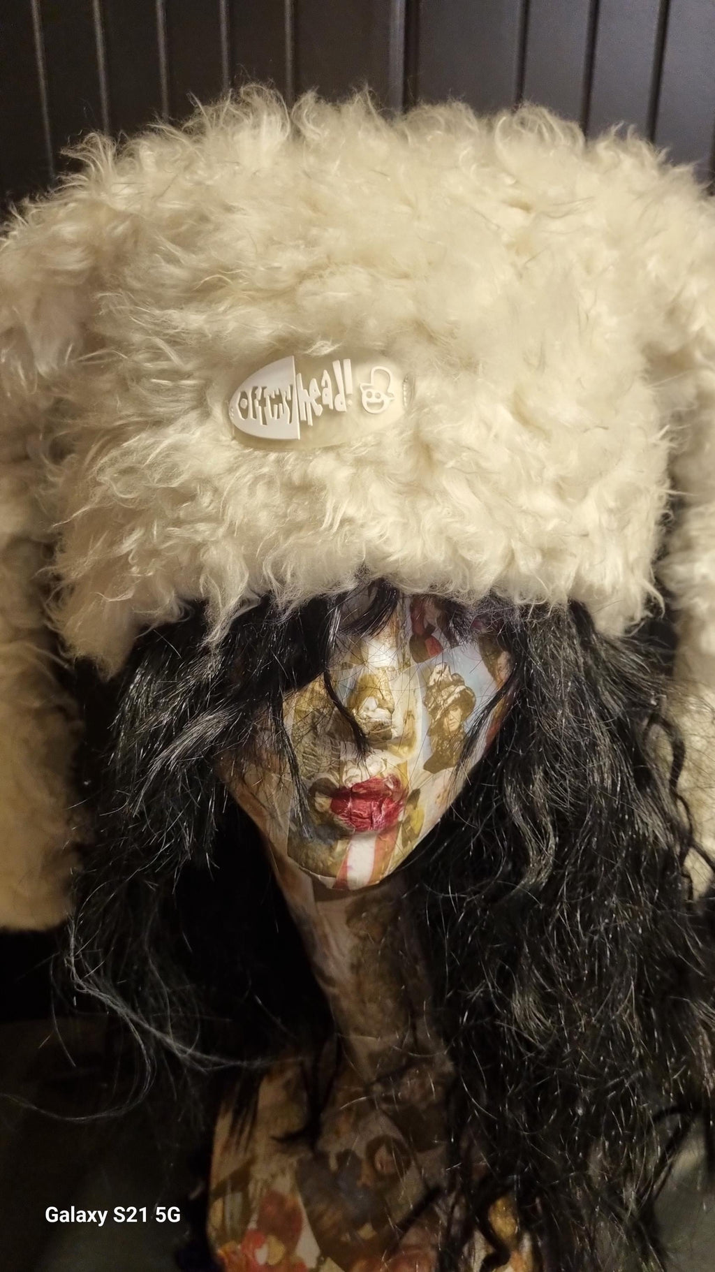 Marshmallow Hat in Twisty Cream Faux Fur | Fluffy Rave Hat | Handmade in England