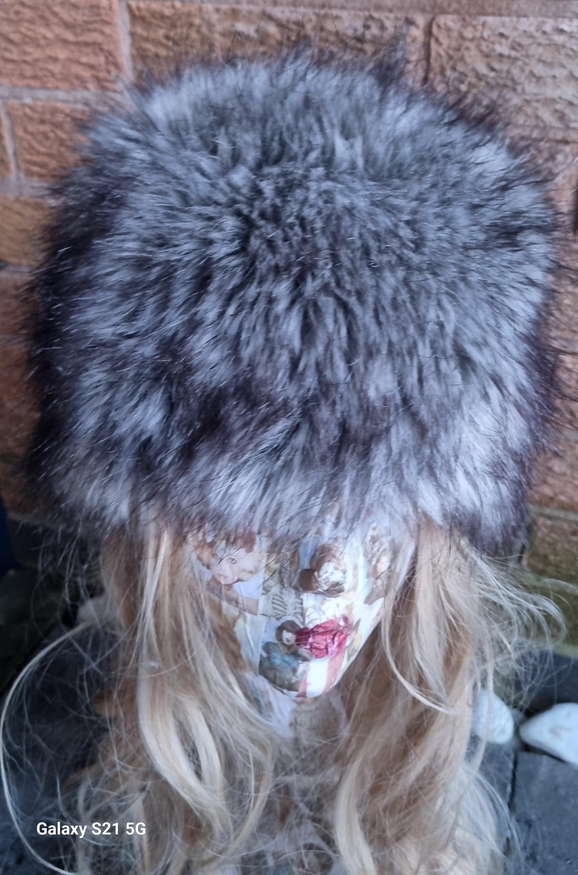 Grey Wolf Fake Fur Russian Style Hat-Grey Fur Hat-Fleece Lining-Wolf-Cruelty free-Vegan Fabric-Winter hat-Faux Fur Hat