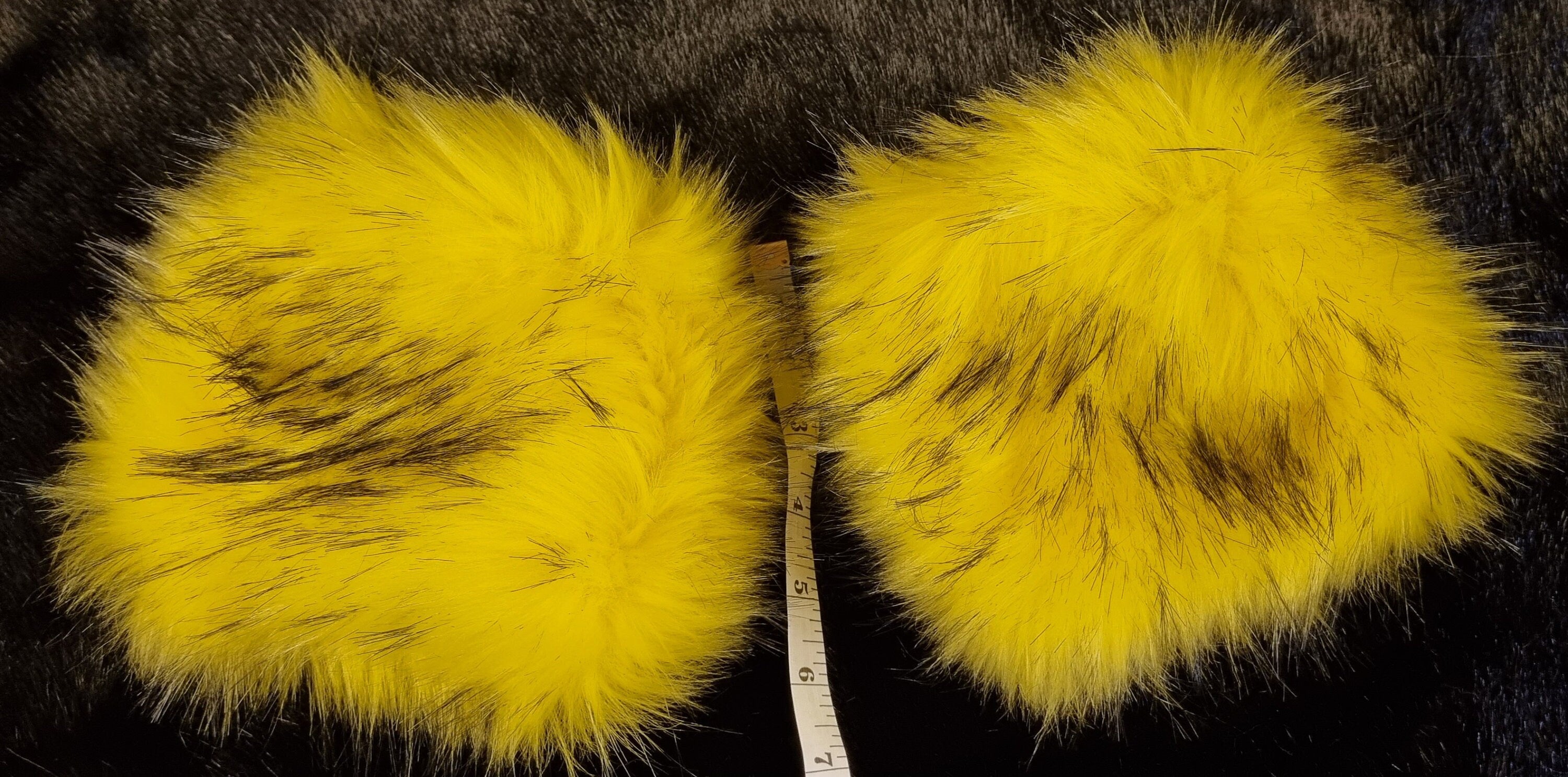 Canary Yellow Faux Fur Cuffs | Fluffy Wrist Warmers | Handmade in England