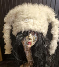 Marshmallow Hat in Twisty Cream Faux Fur | Fluffy Rave Hat | Handmade in England