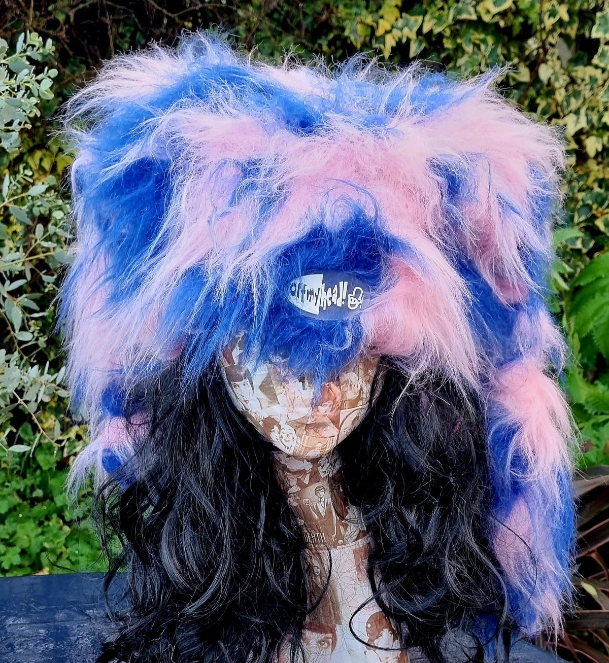 off my head hats fluffy marshmallow hat pink and blue